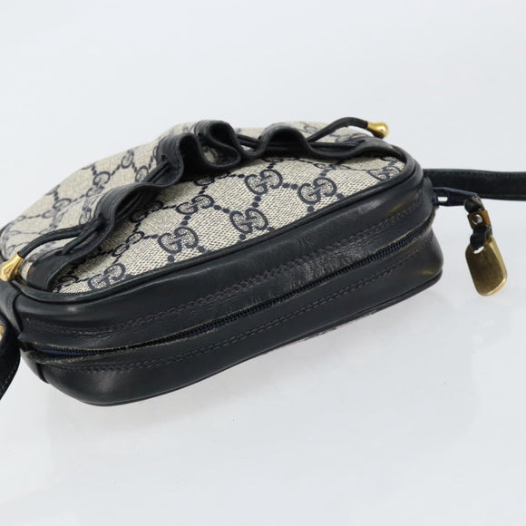 GUCCI GG Supreme Shoulder Bag PVC Navy Gold Auth ep12182