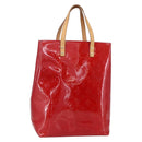 LOUIS VUITTON Monogram Vernis Reade MM Hand Bag Red Rouge M91086 LV Auth ep12185-1