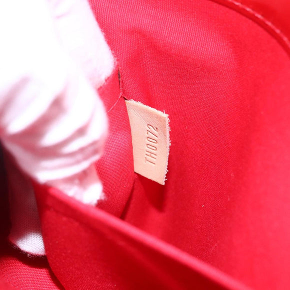 LOUIS VUITTON Monogram Vernis Reade MM Hand Bag Red Rouge M91086 LV Auth ep12185