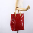LOUIS VUITTON Monogram Vernis Reade MM Hand Bag Red Rouge M91086 LV Auth ep12185-20