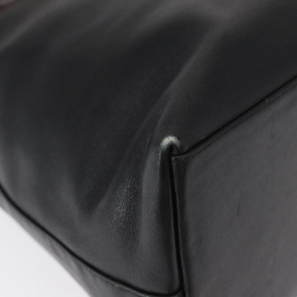 GUCCI Bamboo Hand Bag Leather 2way Black Gold 002 3754 0508 Auth ep12188