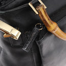 GUCCI Bamboo Hand Bag Leather 2way Black Gold 002 3754 0508 Auth ep12188-19