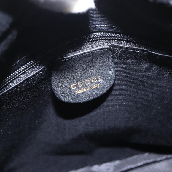 GUCCI Bamboo Hand Bag Leather 2way Black Gold 002 3754 0508 Auth ep12188