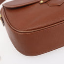 SAINT LAURENT Shoulder Bag Leather Brown Gold Auth ep12190-11