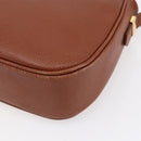 SAINT LAURENT Shoulder Bag Leather Brown Gold Auth ep12190-12