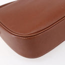 SAINT LAURENT Shoulder Bag Leather Brown Gold Auth ep12190-13