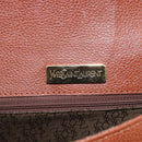 SAINT LAURENT Shoulder Bag Leather Brown Gold Auth ep12190-14