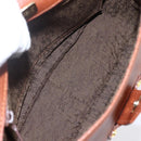 SAINT LAURENT Shoulder Bag Leather Brown Gold Auth ep12190-16