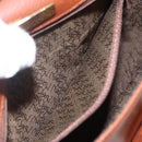 SAINT LAURENT Shoulder Bag Leather Brown Gold Auth ep12190-19