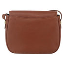 SAINT LAURENT Shoulder Bag Leather Brown Gold Auth ep12190-3