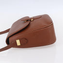 SAINT LAURENT Shoulder Bag Leather Brown Gold Auth ep12190-4