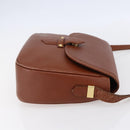 SAINT LAURENT Shoulder Bag Leather Brown Gold Auth ep12190-5