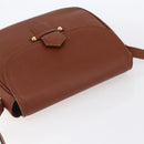 SAINT LAURENT Shoulder Bag Leather Brown Gold Auth ep12190-6