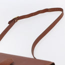 SAINT LAURENT Shoulder Bag Leather Brown Gold Auth ep12190-8