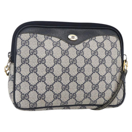 GUCCI GG Supreme Shoulder Bag PVC Navy Gold 97 02 068 Auth ep12195