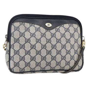 GUCCI GG Supreme Shoulder Bag PVC Navy Gold 97 02 068 Auth ep12195