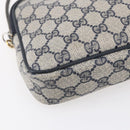 GUCCI GG Supreme Shoulder Bag PVC Navy Gold 97 02 068 Auth ep12195-11