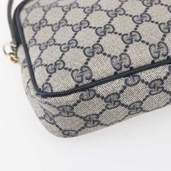 GUCCI GG Supreme Shoulder Bag PVC Navy Gold 97 02 068 Auth ep12195