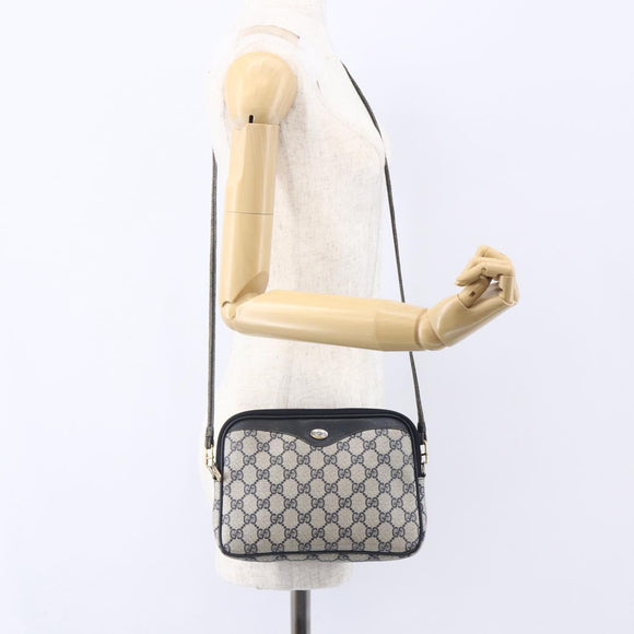 GUCCI GG Supreme Shoulder Bag PVC Navy Gold 97 02 068 Auth ep12195