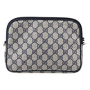 GUCCI GG Supreme Shoulder Bag PVC Navy Gold 97 02 068 Auth ep12195-3