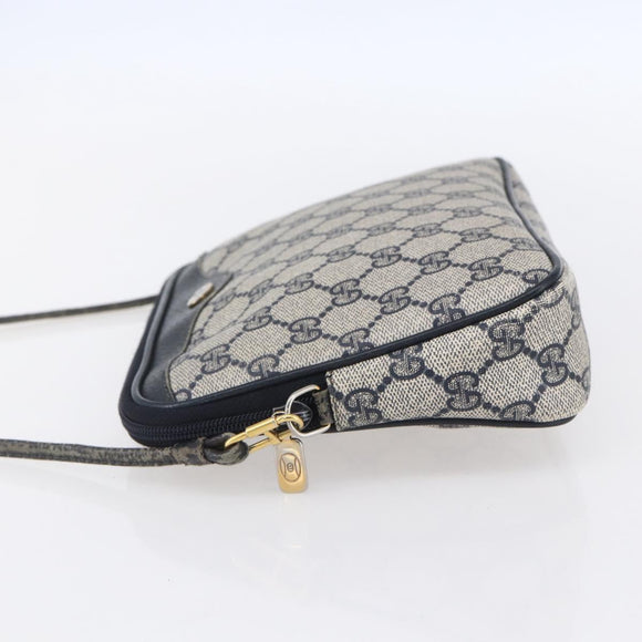 GUCCI GG Supreme Shoulder Bag PVC Navy Gold 97 02 068 Auth ep12195