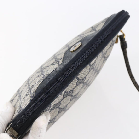 GUCCI GG Supreme Shoulder Bag PVC Navy Gold 97 02 068 Auth ep12195