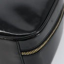 GUCCI Vanity Hand Bag Enamel Black Gold 000 2040 0323 Auth ep12198-10