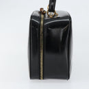 GUCCI Vanity Hand Bag Enamel Black Gold 000 2040 0323 Auth ep12198-4