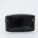 GUCCI Vanity Hand Bag Enamel Black Gold 000 2040 0323 Auth ep12198-9