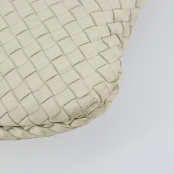 BOTTEGA VENETA INTRECCIATO Hobo Shoulder Bag Leather White 115653 Auth ep12201