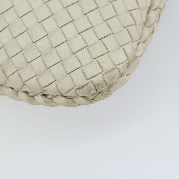 BOTTEGA VENETA INTRECCIATO Hobo Shoulder Bag Leather White 115653 Auth ep12201