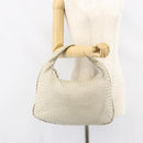 BOTTEGA VENETA INTRECCIATO Hobo Shoulder Bag Leather White 115653 Auth ep12201-22