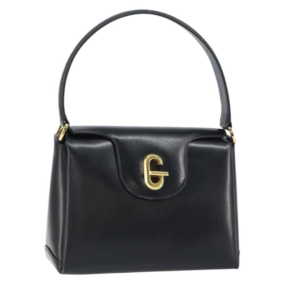 GUCCI Hand Bag Leather Black Gold 406 000 1080 Auth ep12203