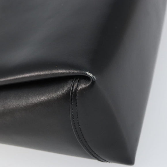GUCCI Hand Bag Leather Black Gold 406 000 1080 Auth ep12203