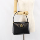GUCCI Hand Bag Leather Black Gold 406 000 1080 Auth ep12203-24