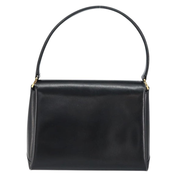 GUCCI Hand Bag Leather Black Gold 406 000 1080 Auth ep12203