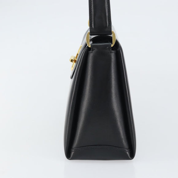 GUCCI Hand Bag Leather Black Gold 406 000 1080 Auth ep12203