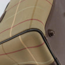 Burberrys Nova Check Boston Bag Canvas Beige Gold Auth ep12208-14