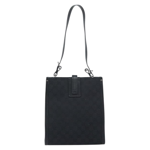 GUCCI GG Canvas Shoulder Bag Black 110292 Auth ep12209