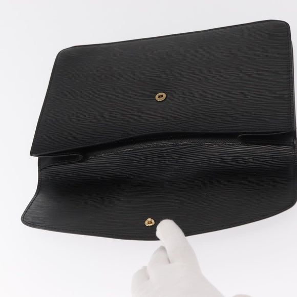LOUIS VUITTON Epi Montaigne 27 Clutch Bag Black M52652 LV Auth ep12214