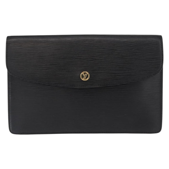 LOUIS VUITTON Epi Montaigne 27 Clutch Bag Black M52652 LV Auth ep12214