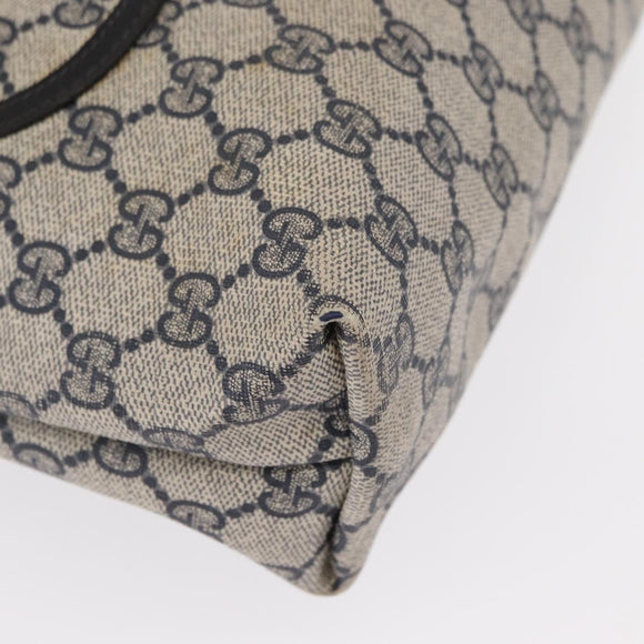 GUCCI GG Supreme Sherry Line Tote Bag PVC Navy Gold 39 002 4487 Auth ep12216
