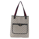 GUCCI GG Supreme Sherry Line Tote Bag PVC Navy Gold 39 002 4487 Auth ep12216-13