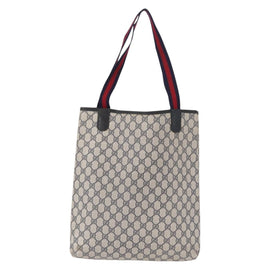 GUCCI GG Supreme Sherry Line Tote Bag PVC Navy Gold 39 002 4487 Auth ep12216 - 0