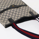 GUCCI GG Supreme Sherry Line Tote Bag PVC Navy Gold 39 002 4487 Auth ep12216-6
