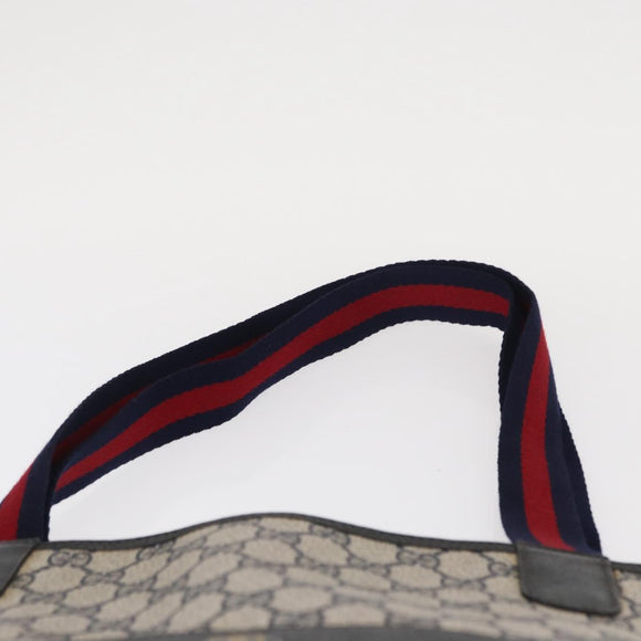 GUCCI GG Supreme Sherry Line Tote Bag PVC Navy Gold 39 002 4487 Auth ep12216