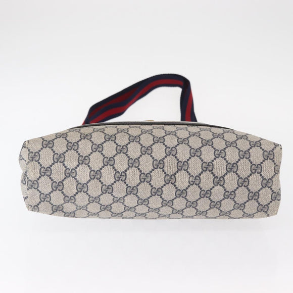 GUCCI GG Supreme Sherry Line Tote Bag PVC Navy Gold 39 002 4487 Auth ep12216
