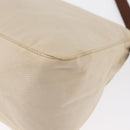 FENDI Mamma Baguette Shoulder Bag Canvas Beige Silver Auth ep12218-13