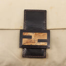 FENDI Mamma Baguette Shoulder Bag Canvas Beige Silver Auth ep12218-15