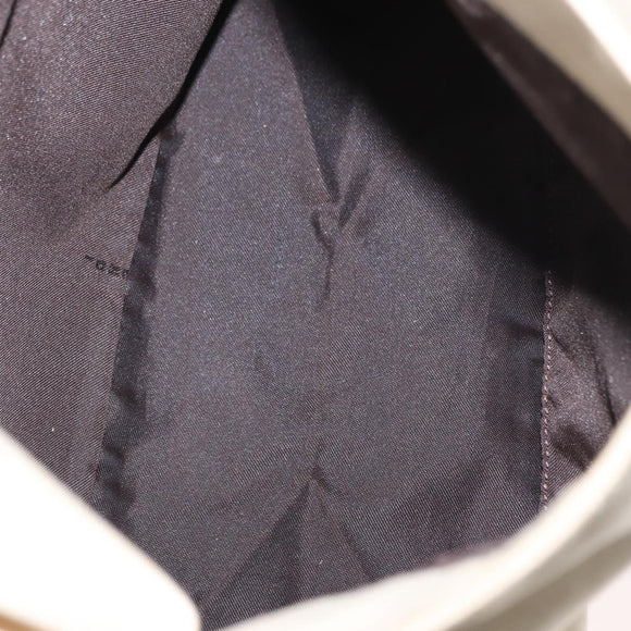 FENDI Mamma Baguette Shoulder Bag Canvas Beige Silver Auth ep12218